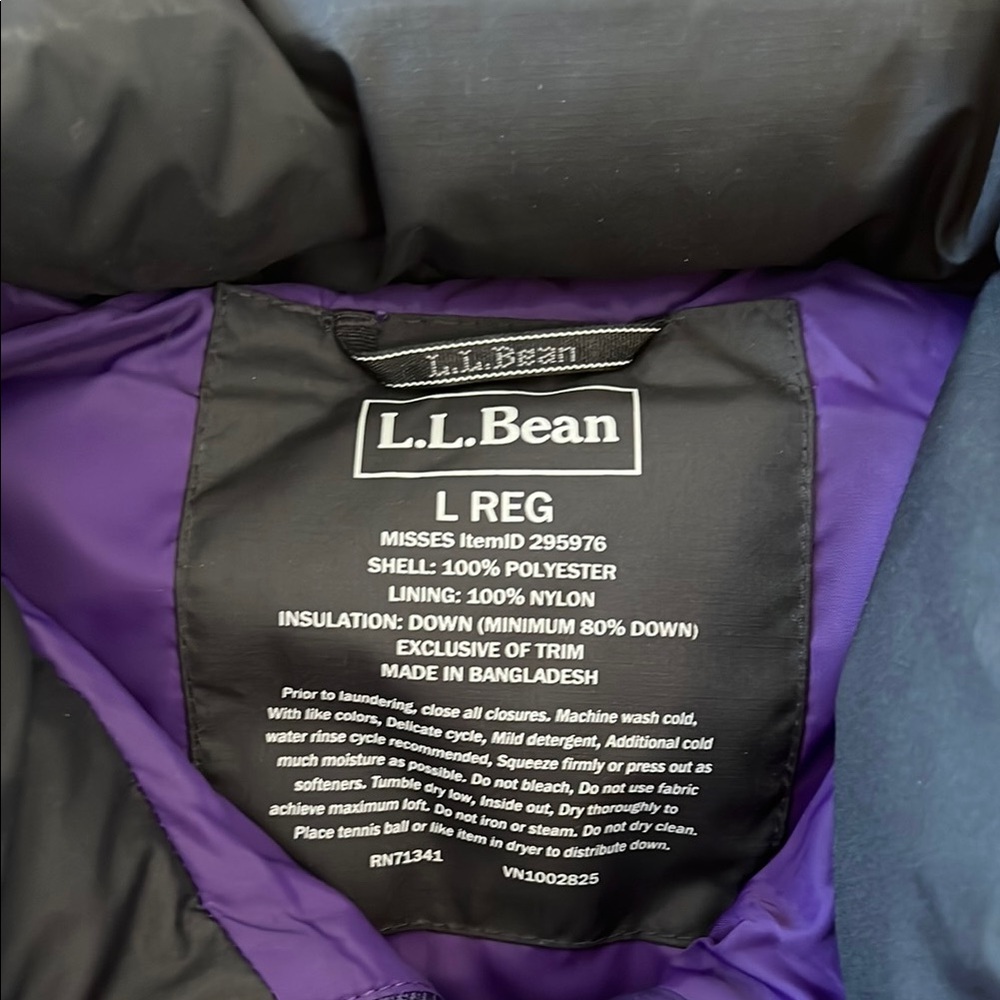 L.L. Bean Quilted Purple and Black Vest for Outdoor Adventures - Picture 2 of 16